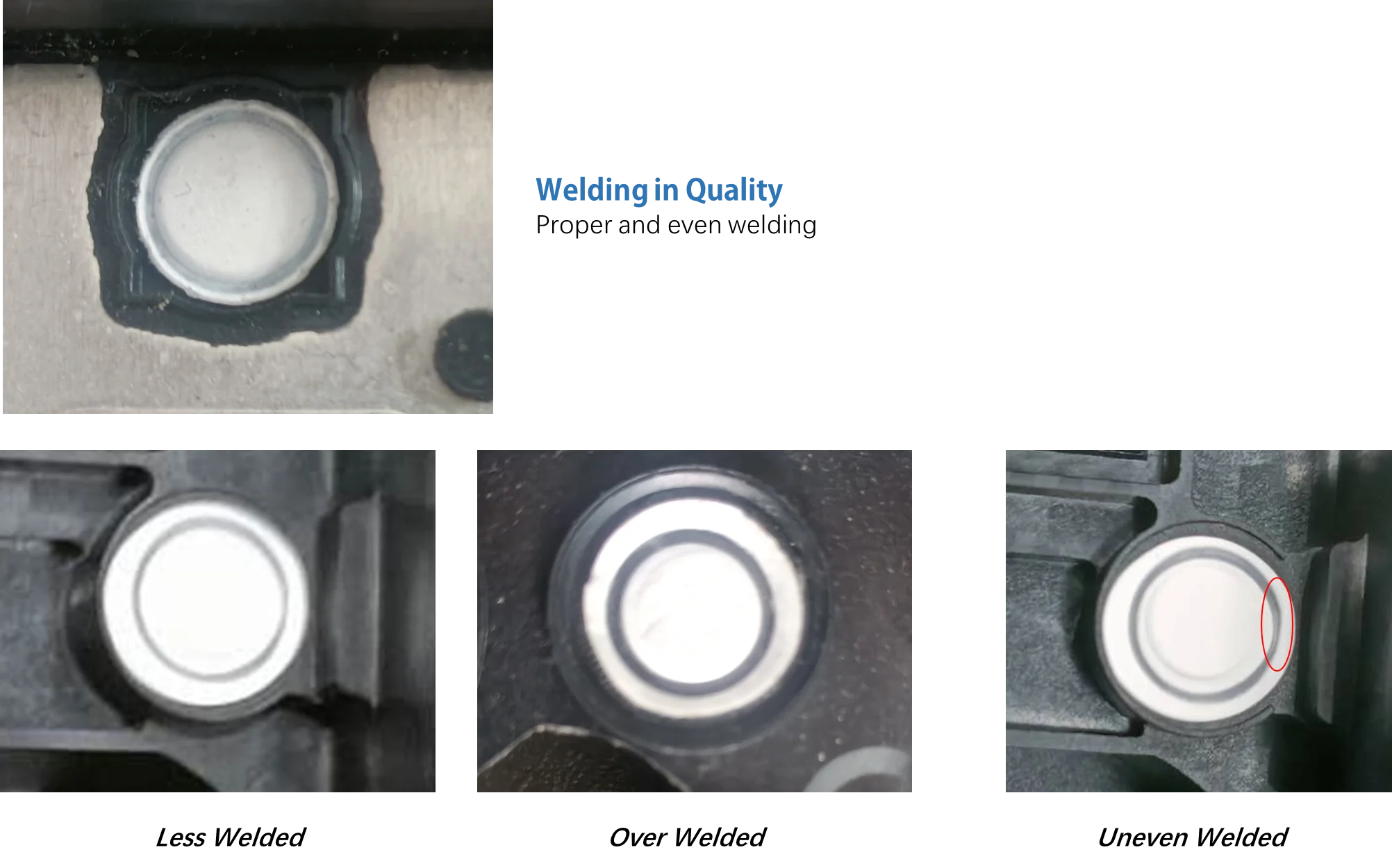 PETFE Welded in different quality state